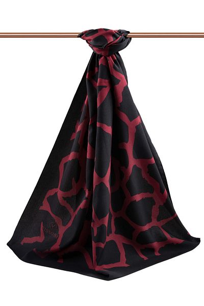 Vissona Γυναικείο σάλι Luxury Medina Silk Μαύρο - Κόκκινο