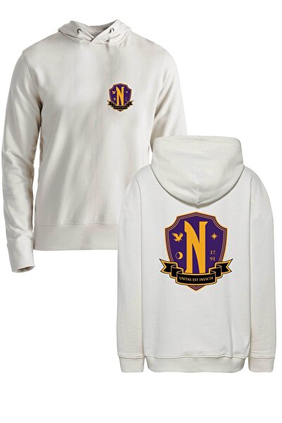 Alfa Tshirt Wednesday Front Back Printed Ecru Sweatshirt