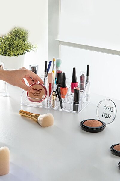 Turnberry منظم مستحضرات التجميل ذو القسم المزدوج، منظم المكياج