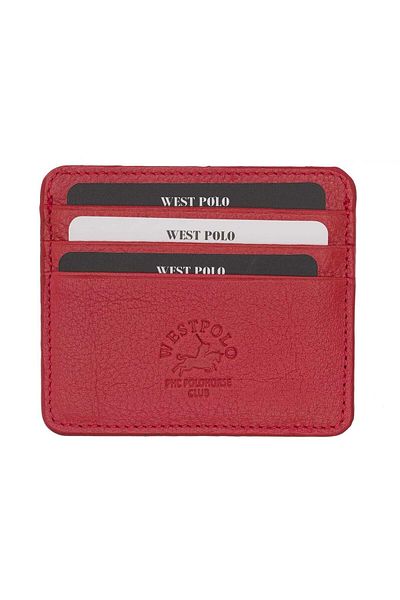 Fiyaka West Polo 49 Γνήσιο Δερμάτινο Unisex Θήκη Κάρτας Dried Rose