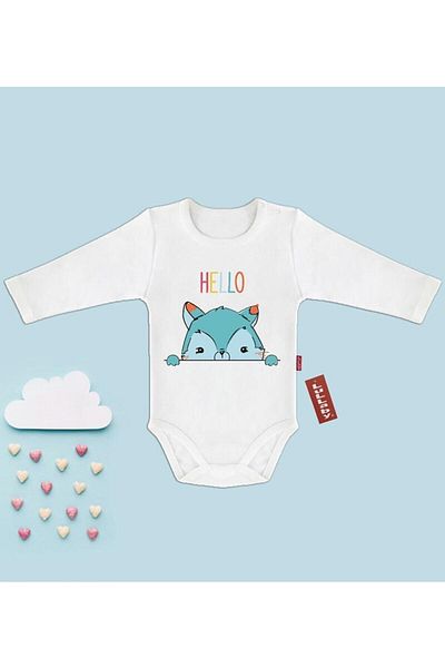 Lullaby Hello Rakun Long Sleeve Body & Bodysuit with Snaps from the Shoulder