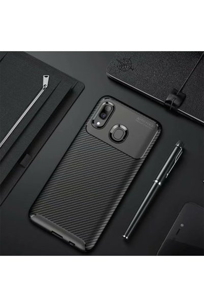 AKSEFİZZ Galaxy A20 Case Unique Textured High Grip Matte Elite Cover