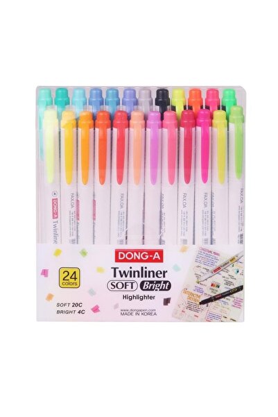 Dong-A Twinliner Soft Fosforlu Kalem 24 Adet Set 231824 4140 4157