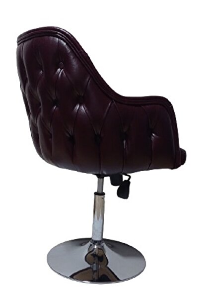 KamusalMarket Tekli Bekleme Koltuğu Tepsi Ayaklı Kapitone Desenli Suni Deri