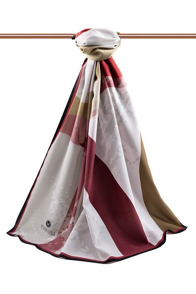 Vissona Γυναικεία Luxury Medina Silk Shawl Stone - Claret Red