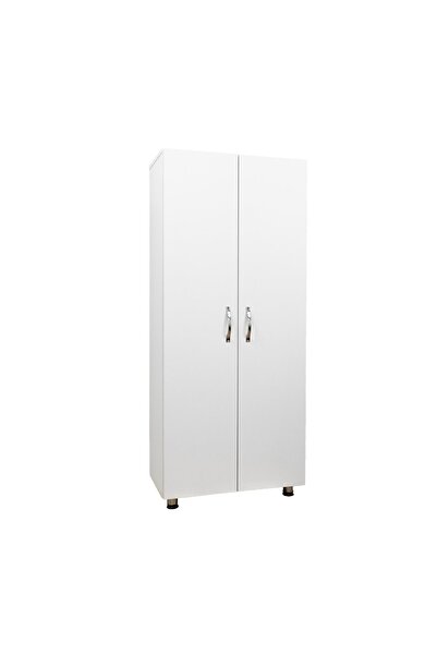 Alesta Life 2 Kapaklı 4 Raflı Mutfak Dolabı Banyo Dolabı Çok Amaçlı Dolap Beyaz