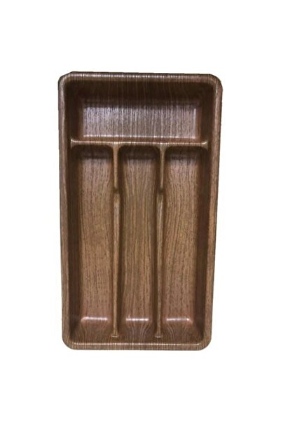abnturk Ahşap Görünümlü Orijinal ve Sağlam 4 Bölmeli Kaşıklık 36x20
