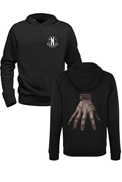 Alfa Tshirt Wednesday Front and Back Printed Black Sweatshirt