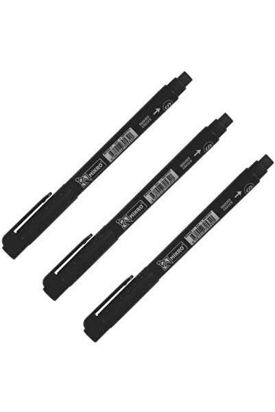 Mikro قلم أسيتات سي دي أسود Mk 419ss 3 قطع