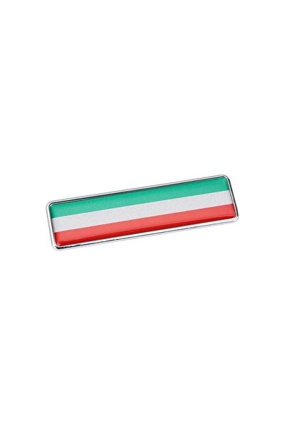 Knmaster Italya Bayrağı Tasarımlı Damlalı Alüminyum Etiket Uzun Sticker