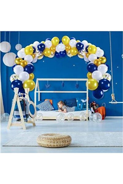 MFM Σετ πάρτι γενεθλίων με κίτρινο ναυτικό μπαλόνι με αλυσίδα