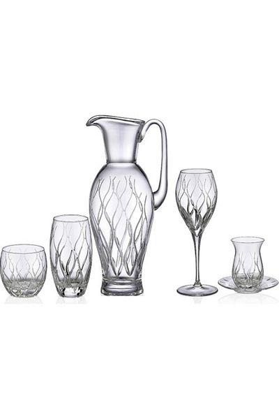 KCD Kilim Simple 31 Piece Glass Tableware Presentation Dowry Set Water Cup Set Cutting Hand Decor