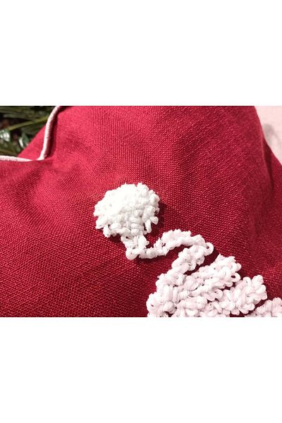 Alacastore New Year Punch Embroidered Pine Tree Concept Throw Pillow Cover