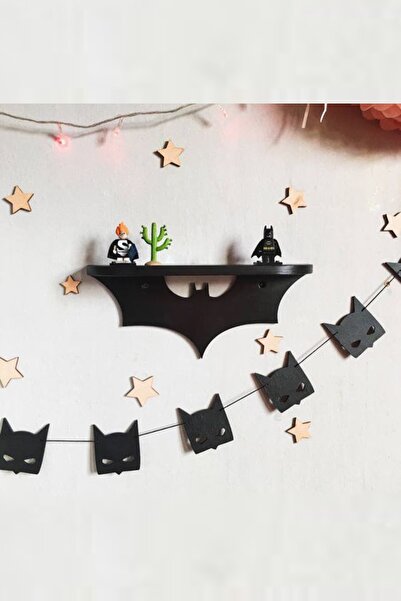 Batman Famesmob - Çocuk Odası Dekoratif Raf Siyah