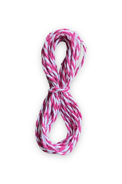 alfa tasarım atölyesi Gift Packing Rope, Ornamental Rope - 3 Meters - Dark Pink White Color
