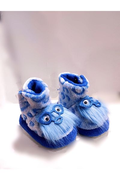 AYKABARAN Non-Slip Sole Baby Slippers, First Step Shoes, Anti-Sweat Wool Inside, Playing Eyes Slippers