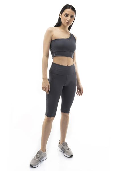 The Step Sports Jambiere de yoga pentru laptop, gri, cu buzunar lat, cu talie înaltă