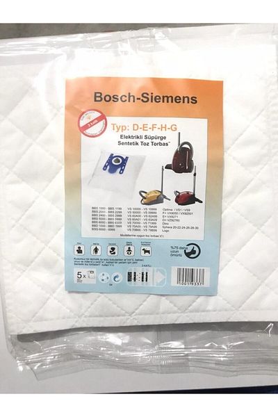 Bosch Siemens 5 Pieces Antimicrobial Dust Bag - D-e-f-h-g Compatible