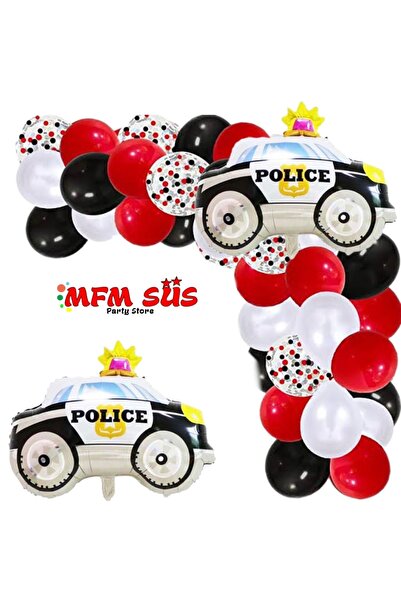 MFM Set balona i lančića za rođendan u obliku policijskog automobila