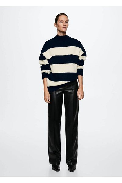 MANGO Woman Pulover cu dungi oversize