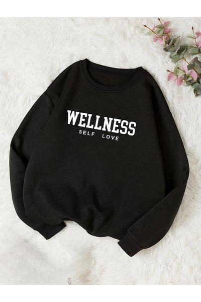 My Blog Black Wellness Printed Crew Neck Sweatshirt