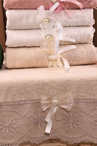 Pidora Textil Σετ με 6 πετσέτες προσώπου με κορδόνια 50*90