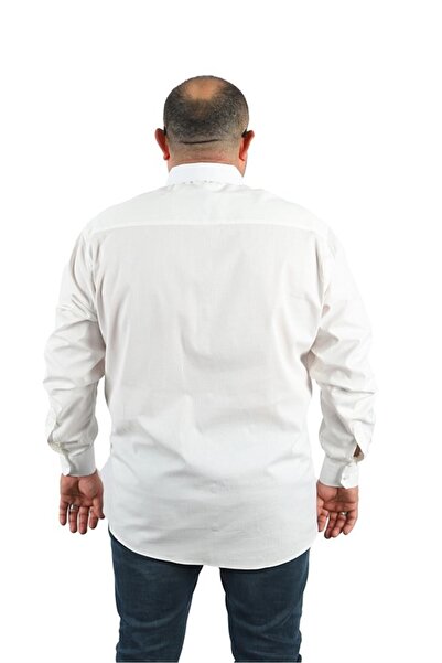 Starbattal Ανδρικό πουκάμισο μεγάλου μεγέθους Punteado 23355 Λευκό