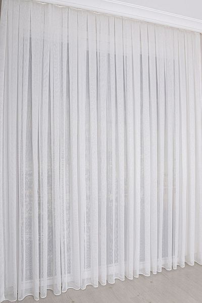 Kozastor Ecru, Emerald, Tulle Curtain, 1/3 Tight Pleat, Premium Quality