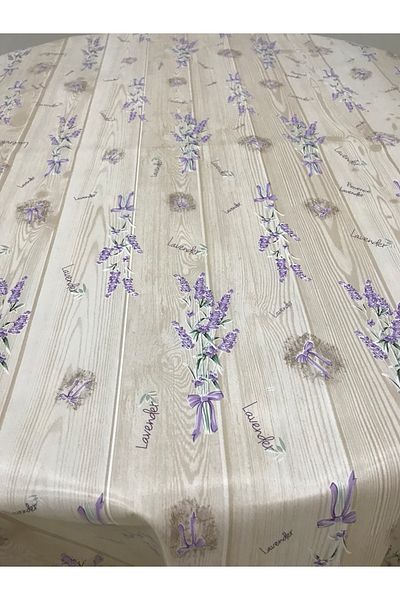 yukselhalimefrusat PVC Round Lined Oilcloth Tablecloth
