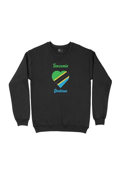 Cix Hanorac negru Dodoma Tanzania Flag Heart Heart