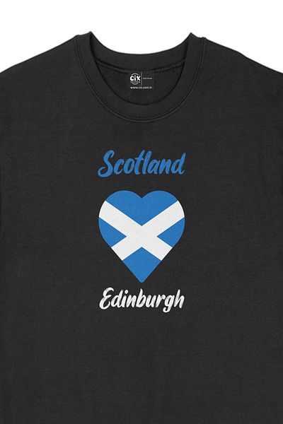 Cix Μαύρο φούτερ Edinburgh Scotland Flag Heart