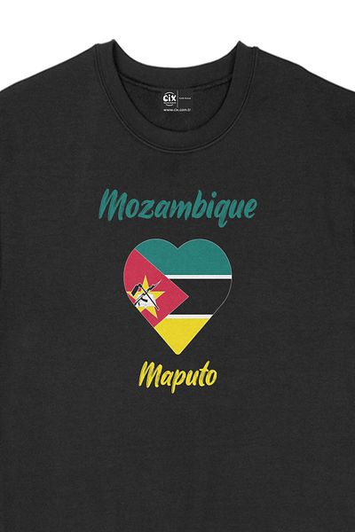 Cix Μαύρο φούτερ Maputo Mozambique Flag με καρδιά