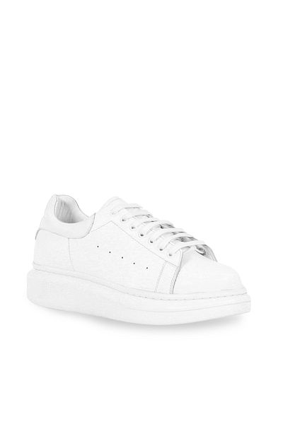 Geppetto Sneaker Γνήσιο Δερμάτινο Αθλητικά Παπούτσια Λευκό