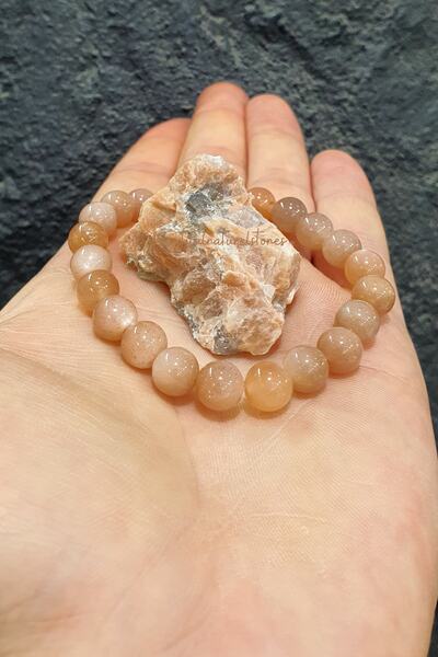 beautifulnaturelstones سوار من حجر الشمس الطبيعي مقاس 8 مم - الفرح والسعادة