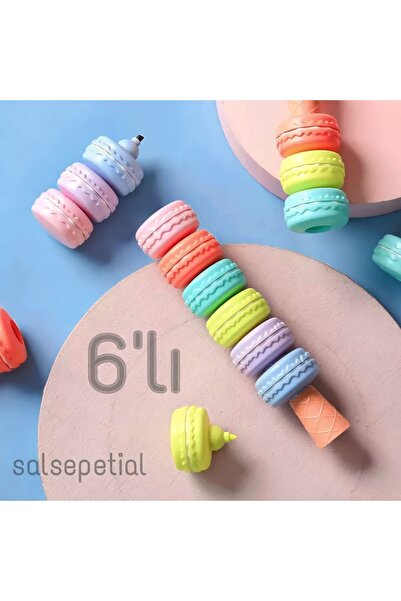 Salsepetial 6'lı Makaron Fosforlu Kalem Seti