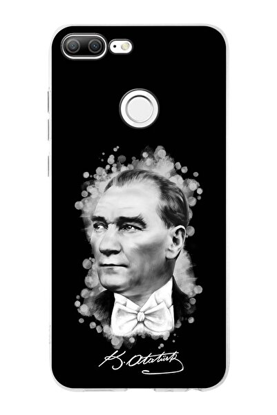 PrintiFy Huawei Honor 9 Lite Uyumlu Kapak Atatürk Tasarımlı Şeffaf Silikon Kılıf