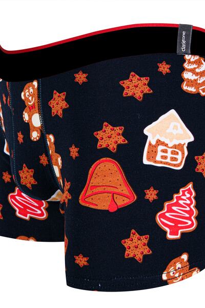 darkzone Men's Digital Printed New Year Figures Patterned New Year Boxer