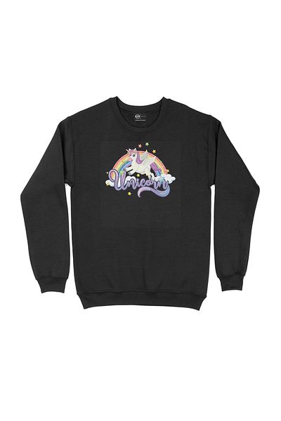 Cix Hanorac negru cu design Unicorn