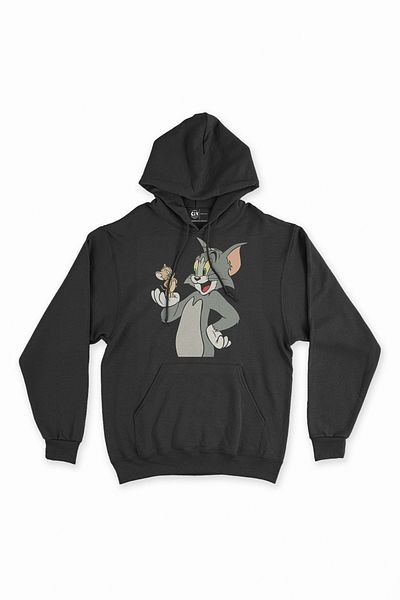 Cix Hanorac negru Tom Jerry Cat Mouse