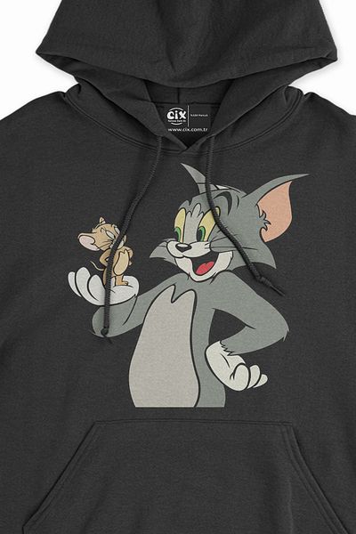 Cix Hanorac negru Tom Jerry Cat Mouse