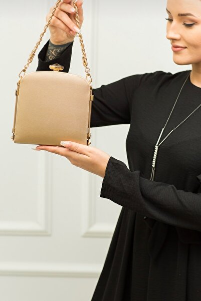 Moom Bag Women's Gold Knitted Handle Flask Evening Dress Bag