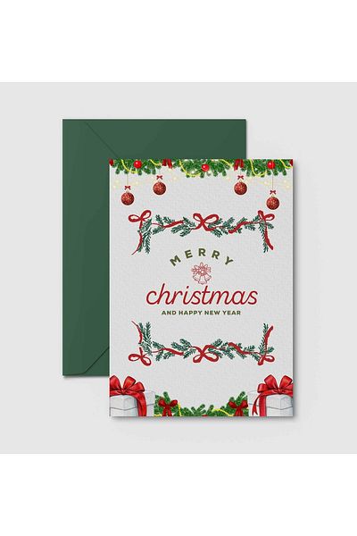 HRS Postcard - Greeting Card & Envelope New Year New Year Christmas Christmas
