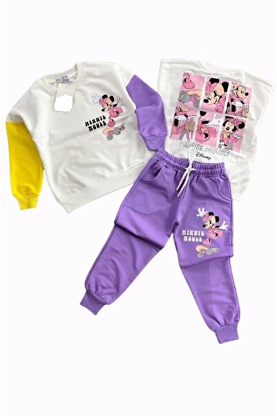 YARENKİDS Mickey Mouse ljubičasta Čupkani materijal dečija trenerka