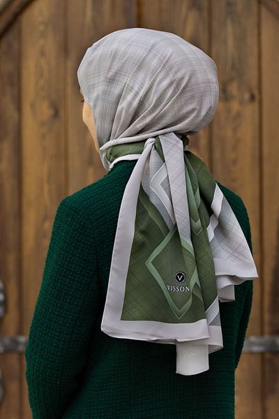 Vissona Γυναικεία Luxury Medina Silk Shawl Cream - Χακί