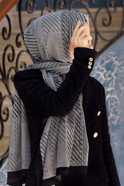 Vissona Γυναικείο Luxury Medina Silk Shawl Mink - Μαύρο