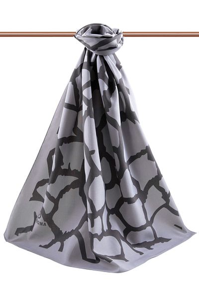 Vissona Γυναικείο σάλι πολυτελείας Medina Silk Grey-3