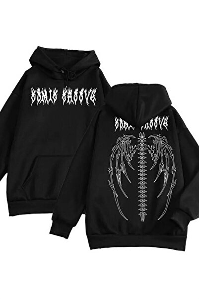 Touz Готична футболка з капюшоном Tribal Unisex з малюнком скелета