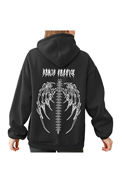 Touz Готична футболка з капюшоном Tribal Unisex з малюнком скелета