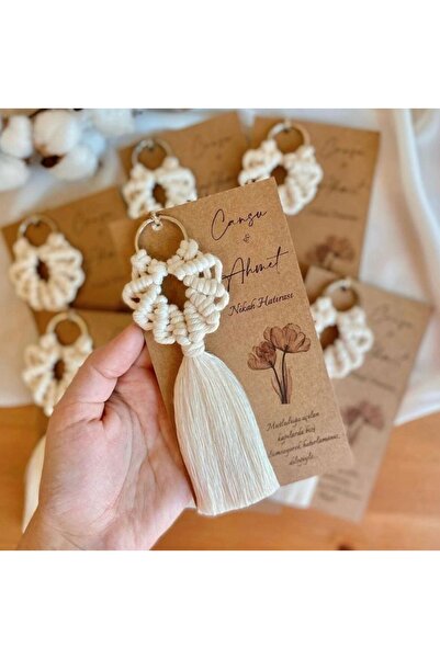 macramelina El Örmesi 20’li Makrome Anahtarlık Düğün Kına Söz Için Hediyelik ...