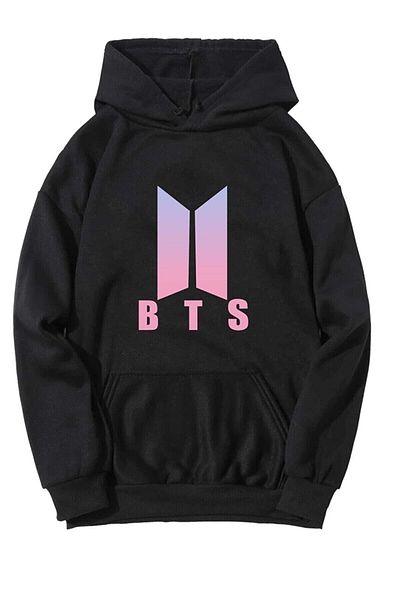 BLACK NİCE Hanorac oversize cu glugă cu imprimeu Bts unisex